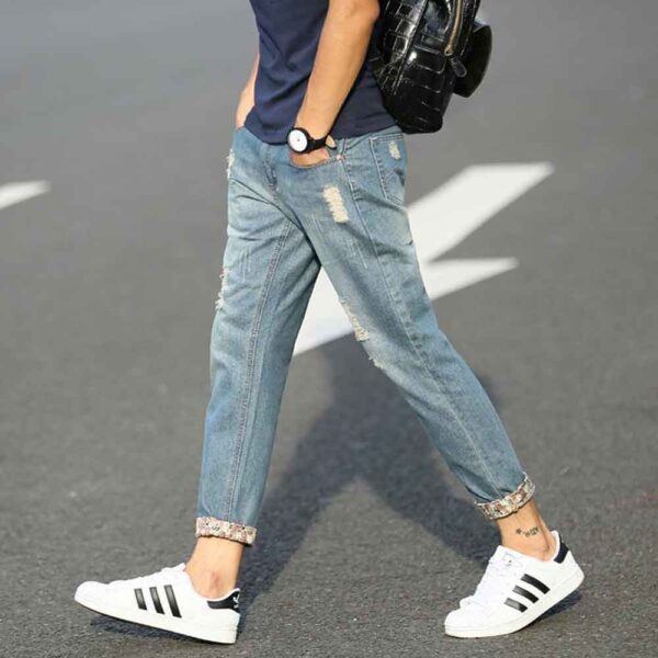 KaLI_store Men's Pants Men Skinny Slim Fit Casual Jeans Dyeing Stretch  Straight Fashion Denim Pants Blue,28 - Walmart.com